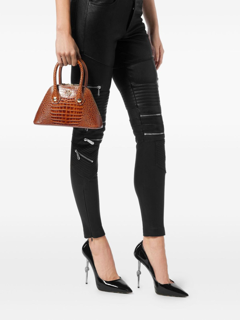 PHILIPP PLEIN crocodile-effect top-handle tote bag outlook