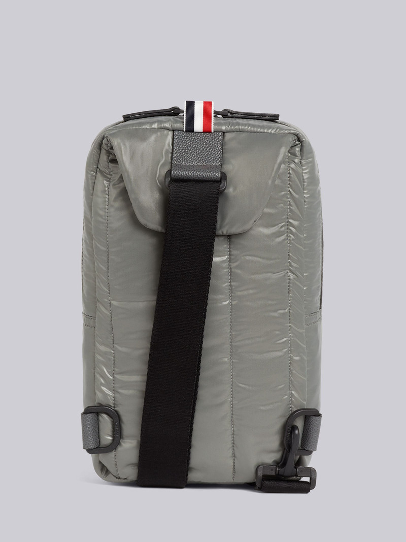 Medium Grey Ripstop Crossbody Backpack 4