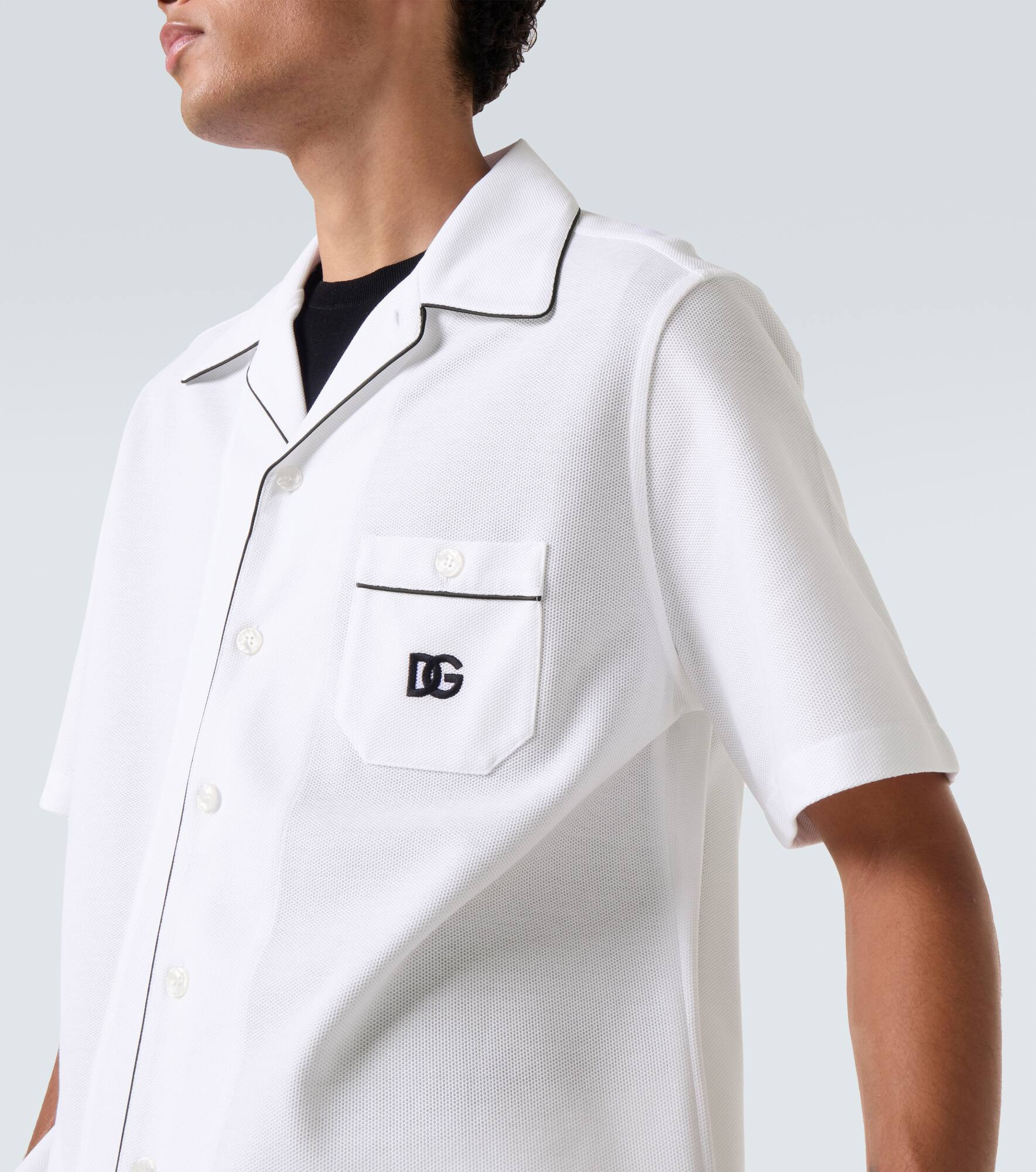 DG cotton and silk piqué bowling shirt - 5