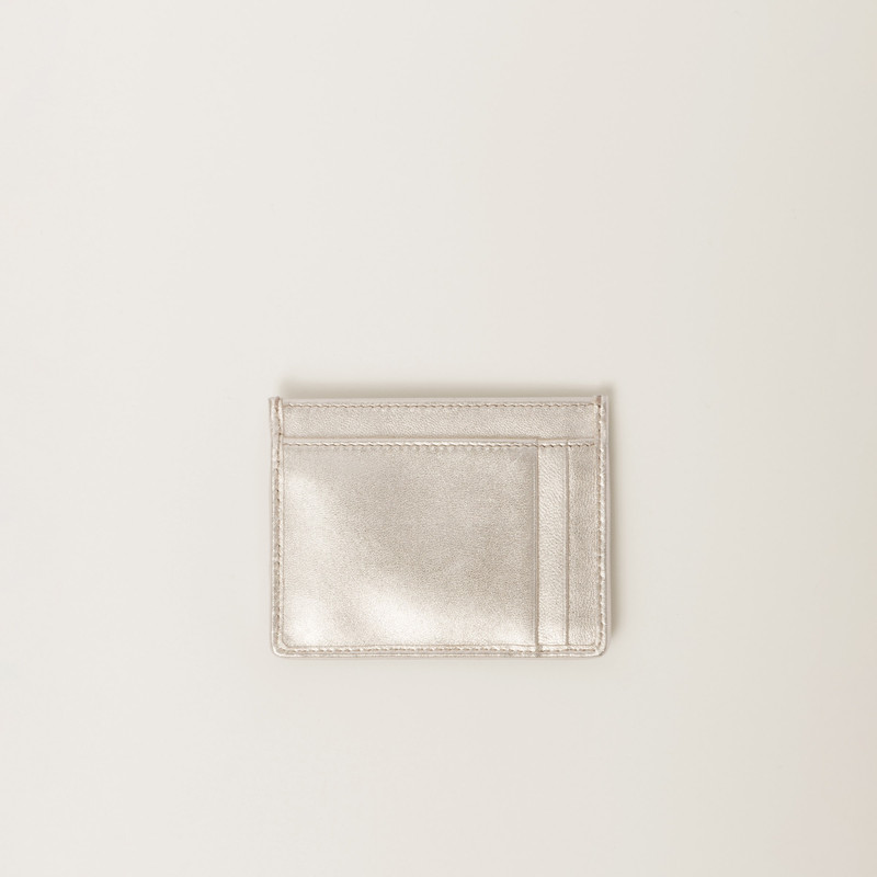 Miu Miu Matelassé nappa leather card holder outlook