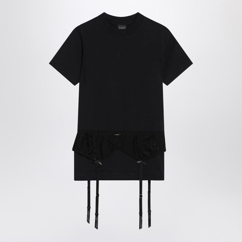 Balenciaga Black Jersey Stretch Lingerie T-Shirt Women - 1