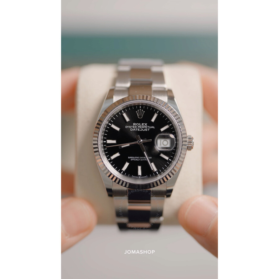 Rolex Datejust 36 Black Dial Automatic Men's Oyster Watch 126234BKSO - 5