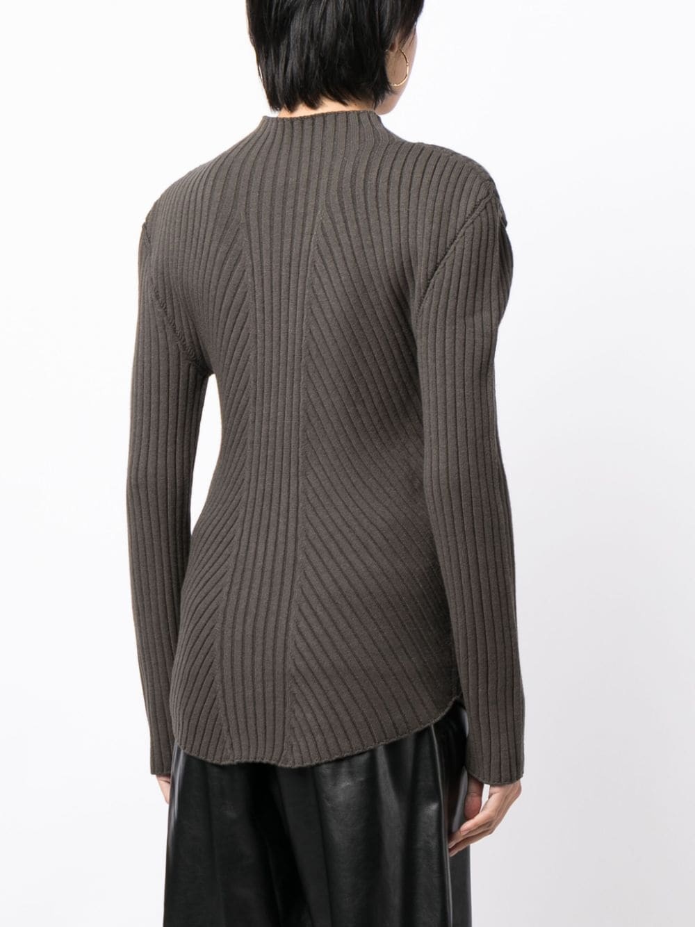 cut-out detailing ribbed-knit jumper - 4