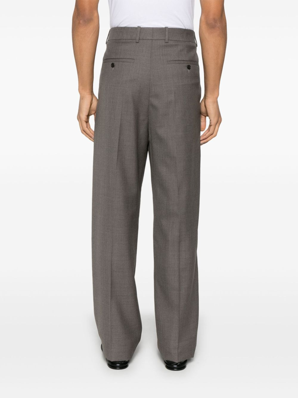Saint Laurent Men Wool High-Waisted Trousers - 5