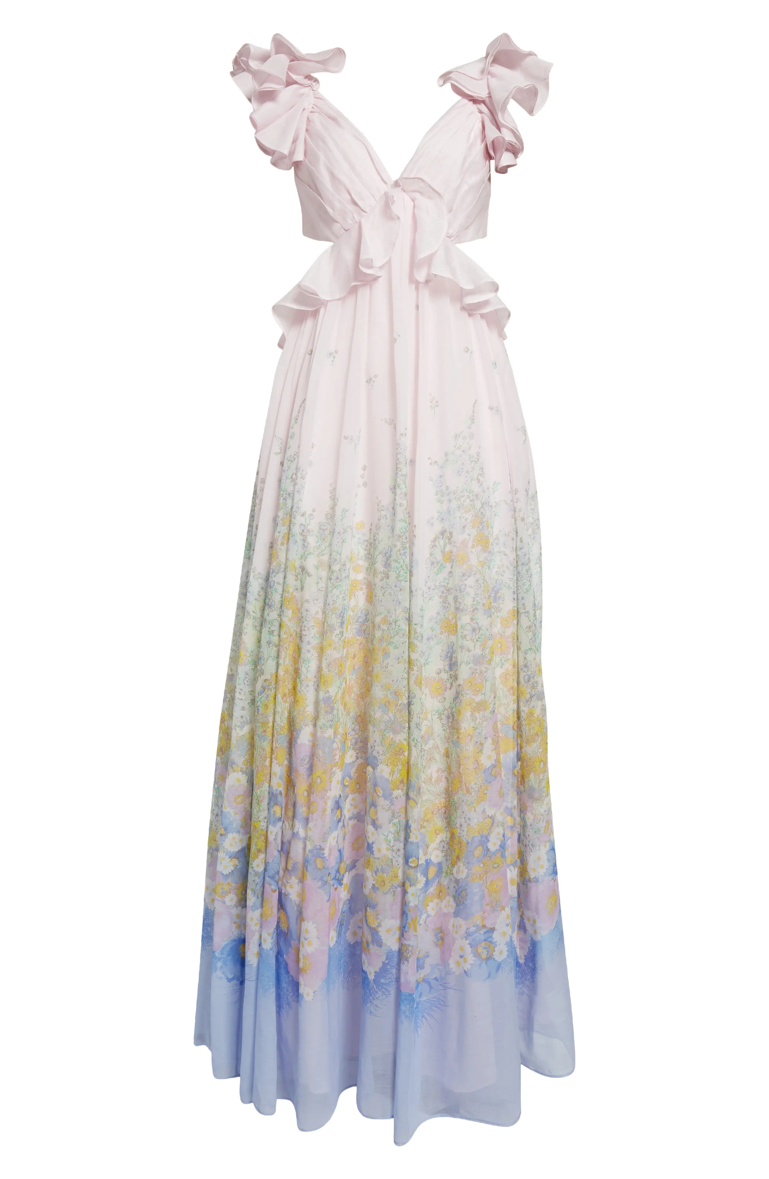 Floral Ruffle Linen & Silk Gown - 5