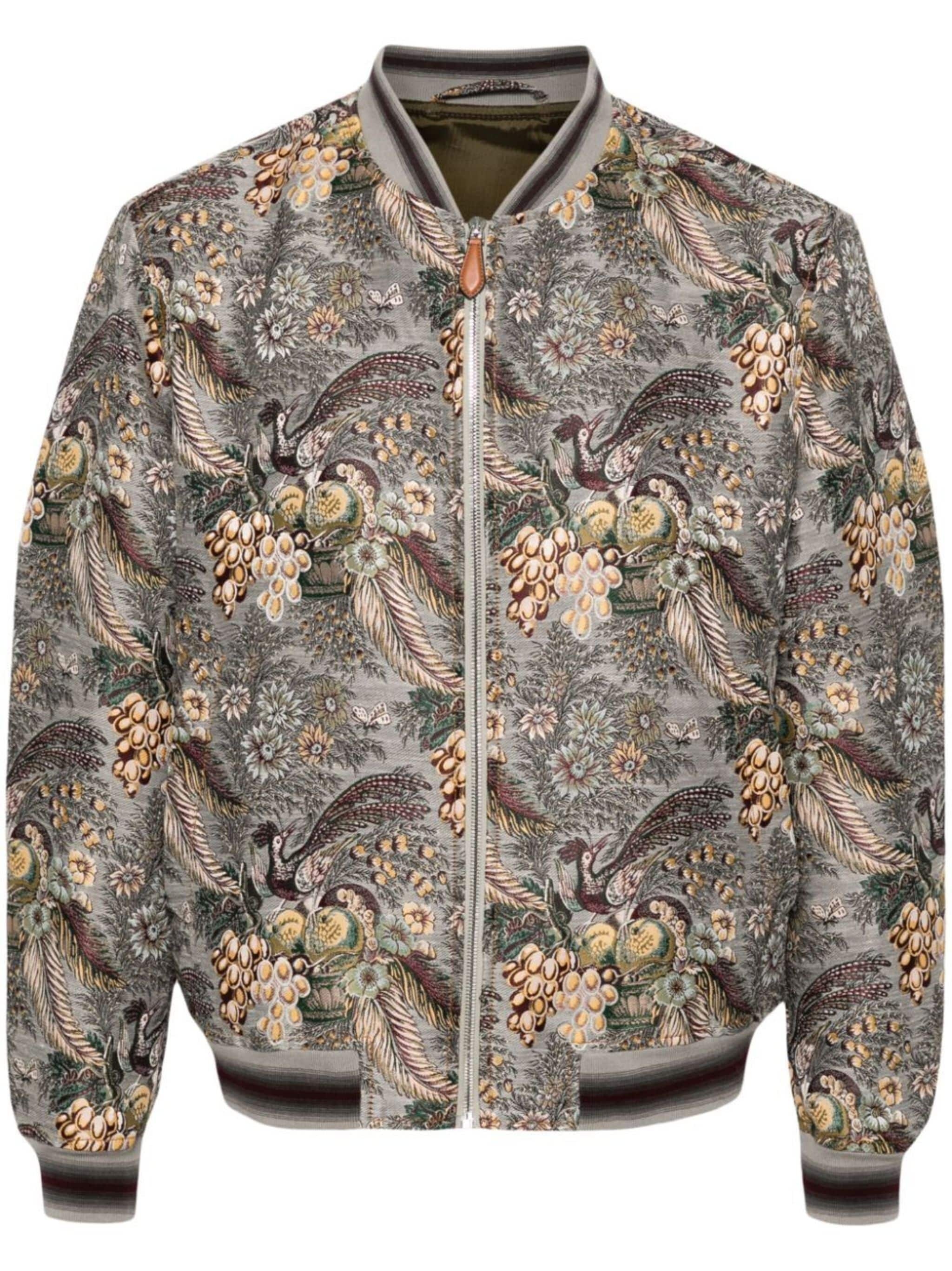 patterned-jacquard bomber jacket - 1