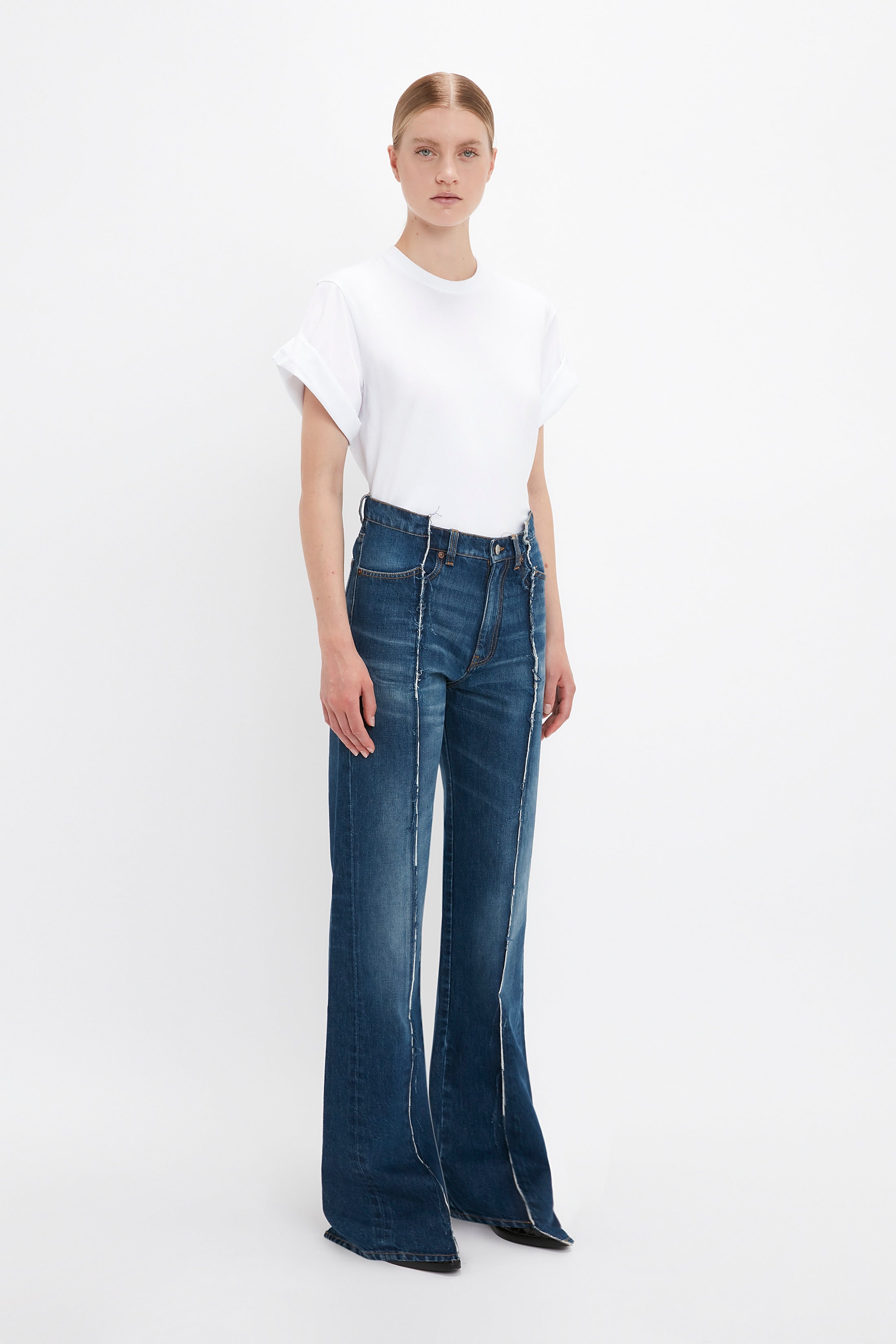 Deconstructed Slim Jean In Dark Vintage Wash - 3