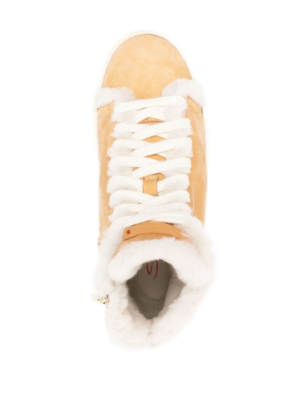shearling-trim high-top sneakers - 4