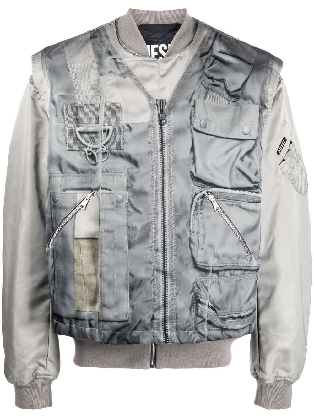 multiple-pocket bomber jacket - 1