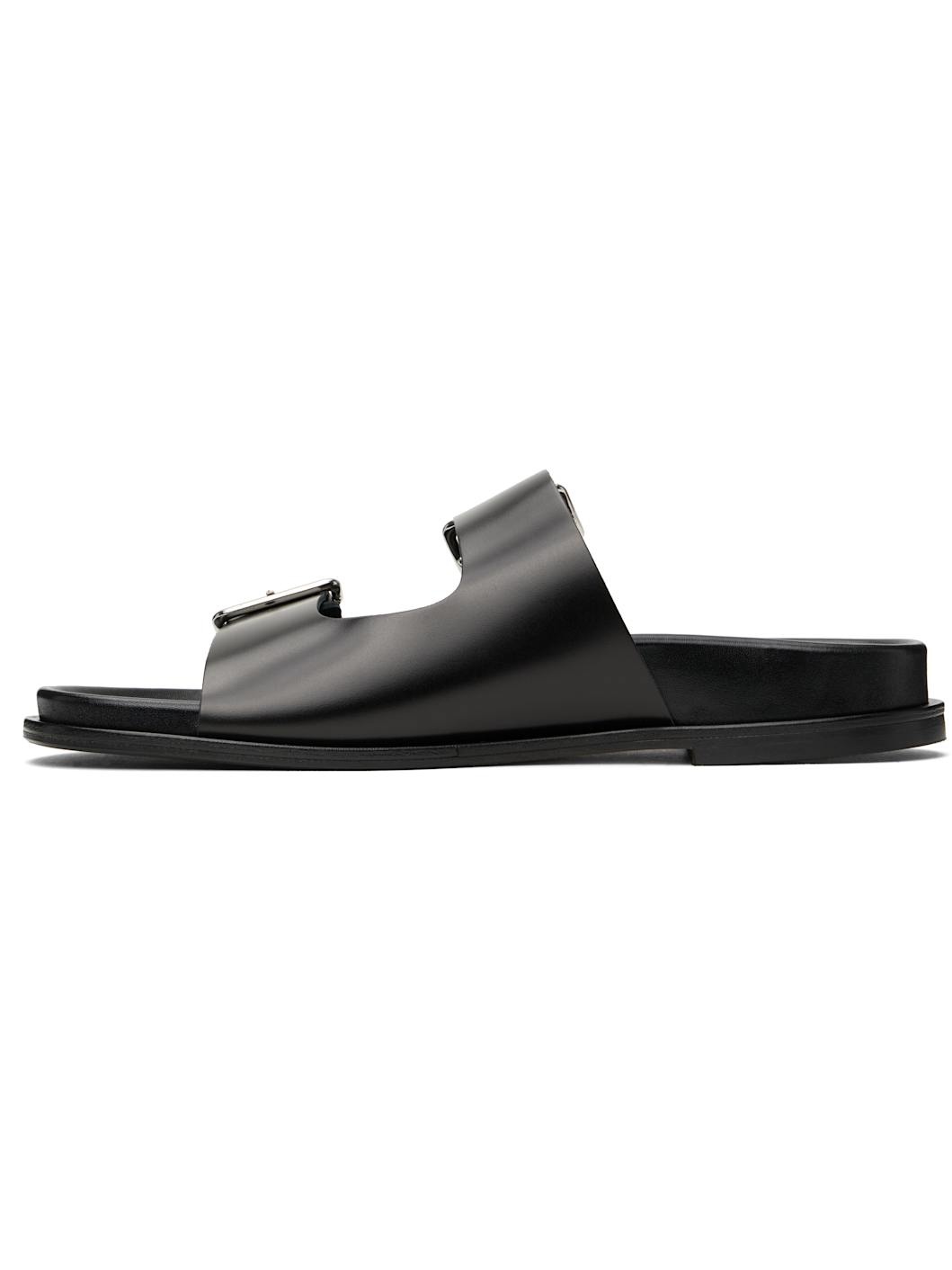 Black Meena Leather Sandals - 3