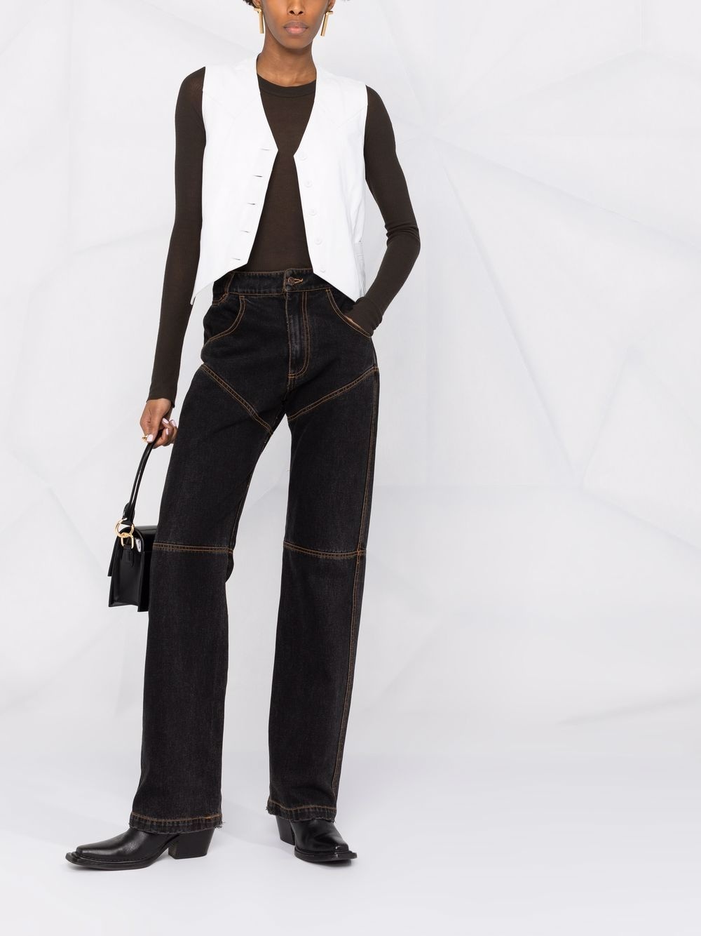 button-down sleeveless vest - 2