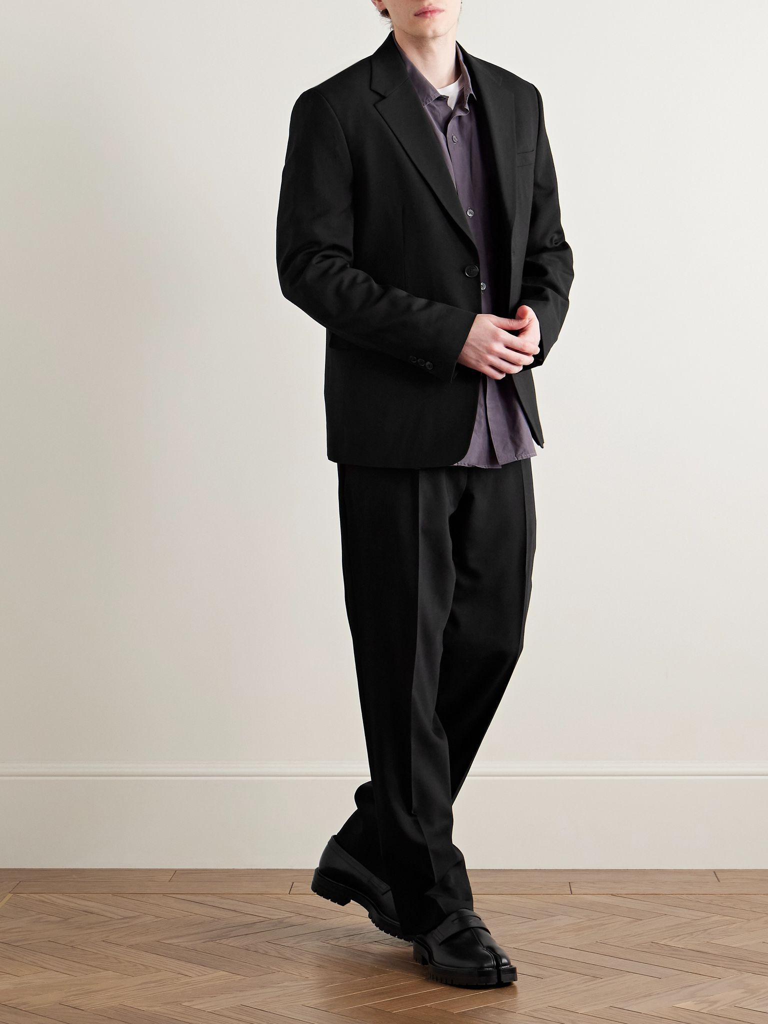 Wool Barathea Suit Jacket Black - 2