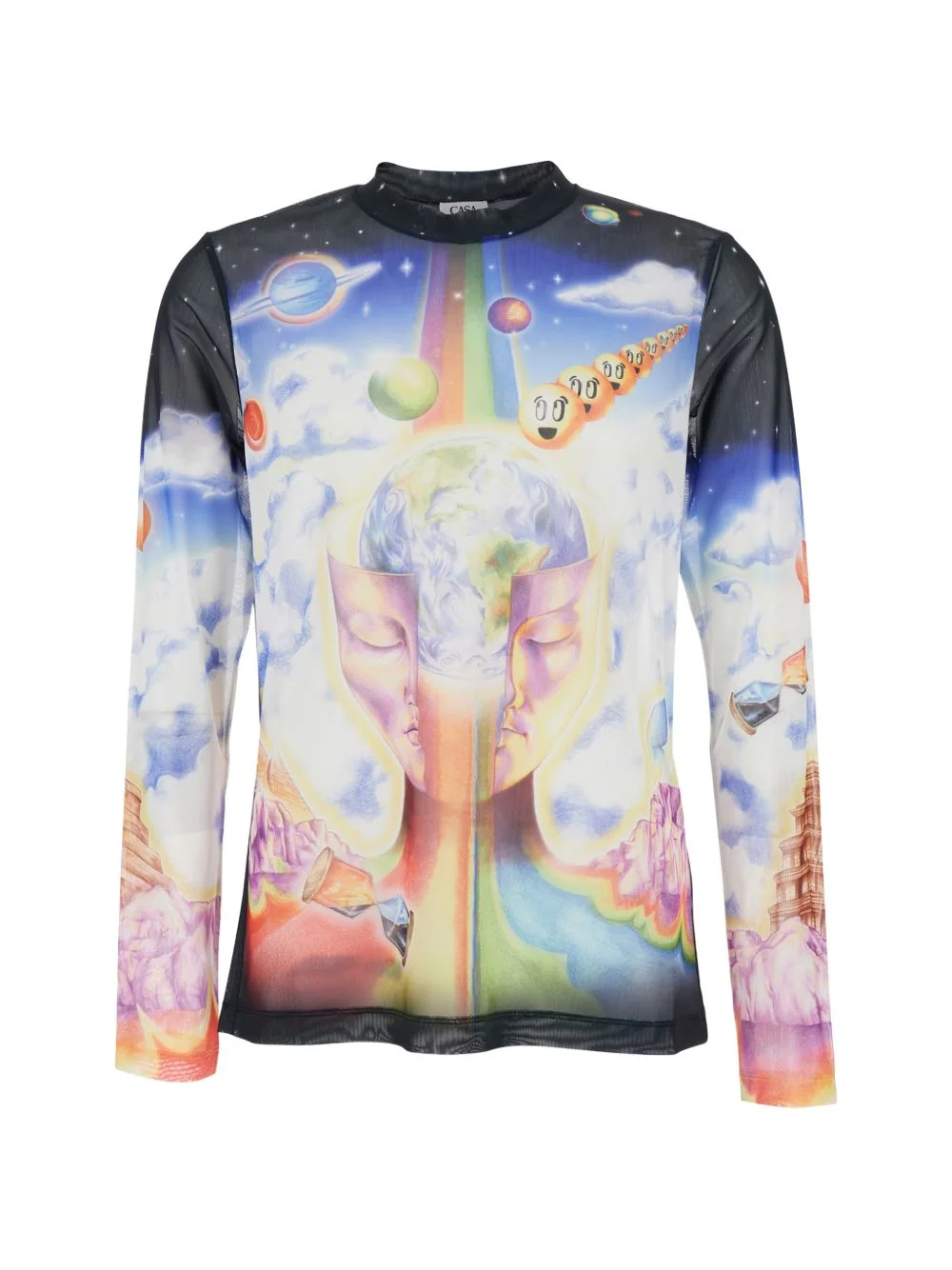 mesh printed sweatshirt - 1