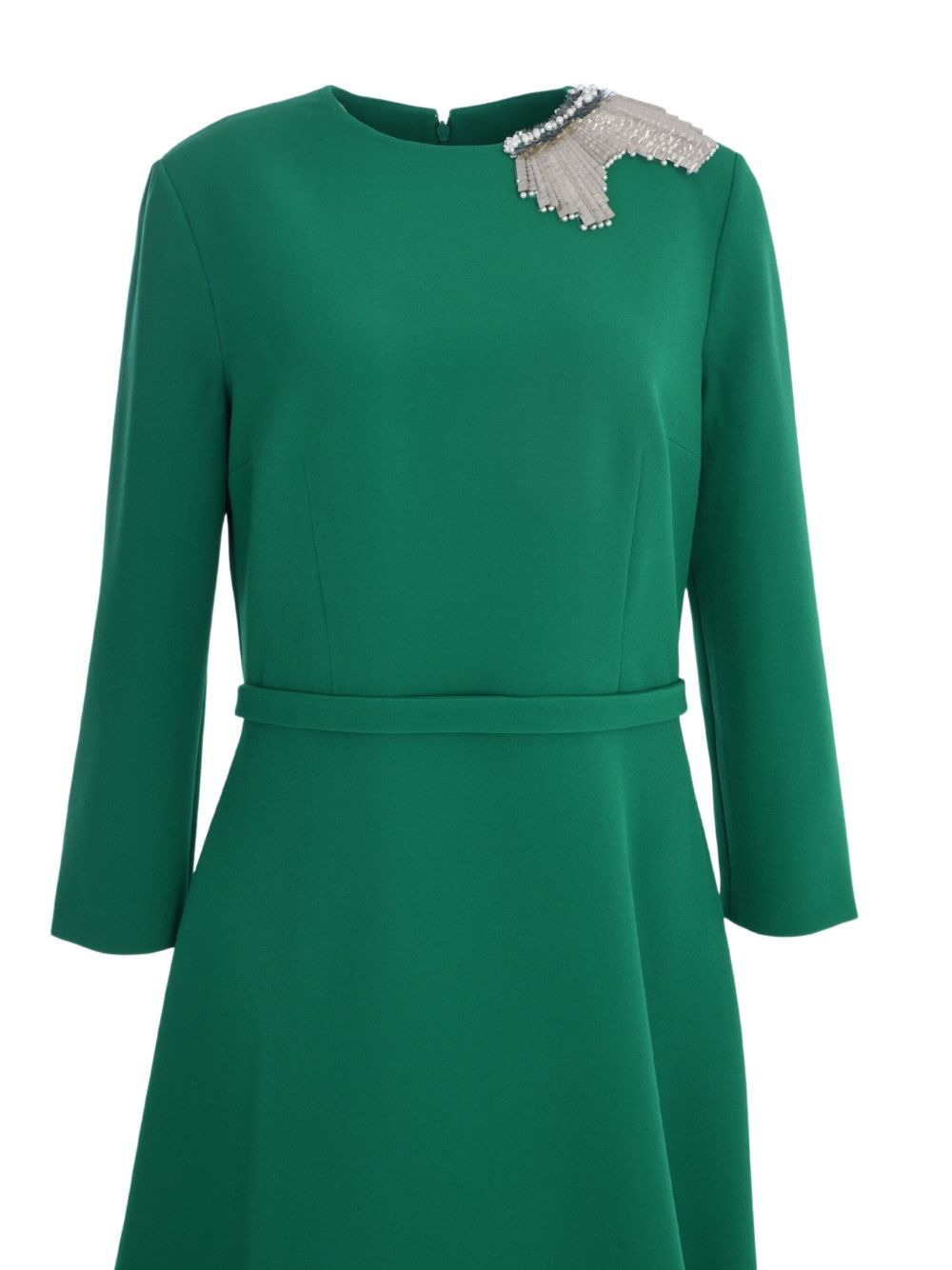 embellished long-sleeve A-line dress - 3