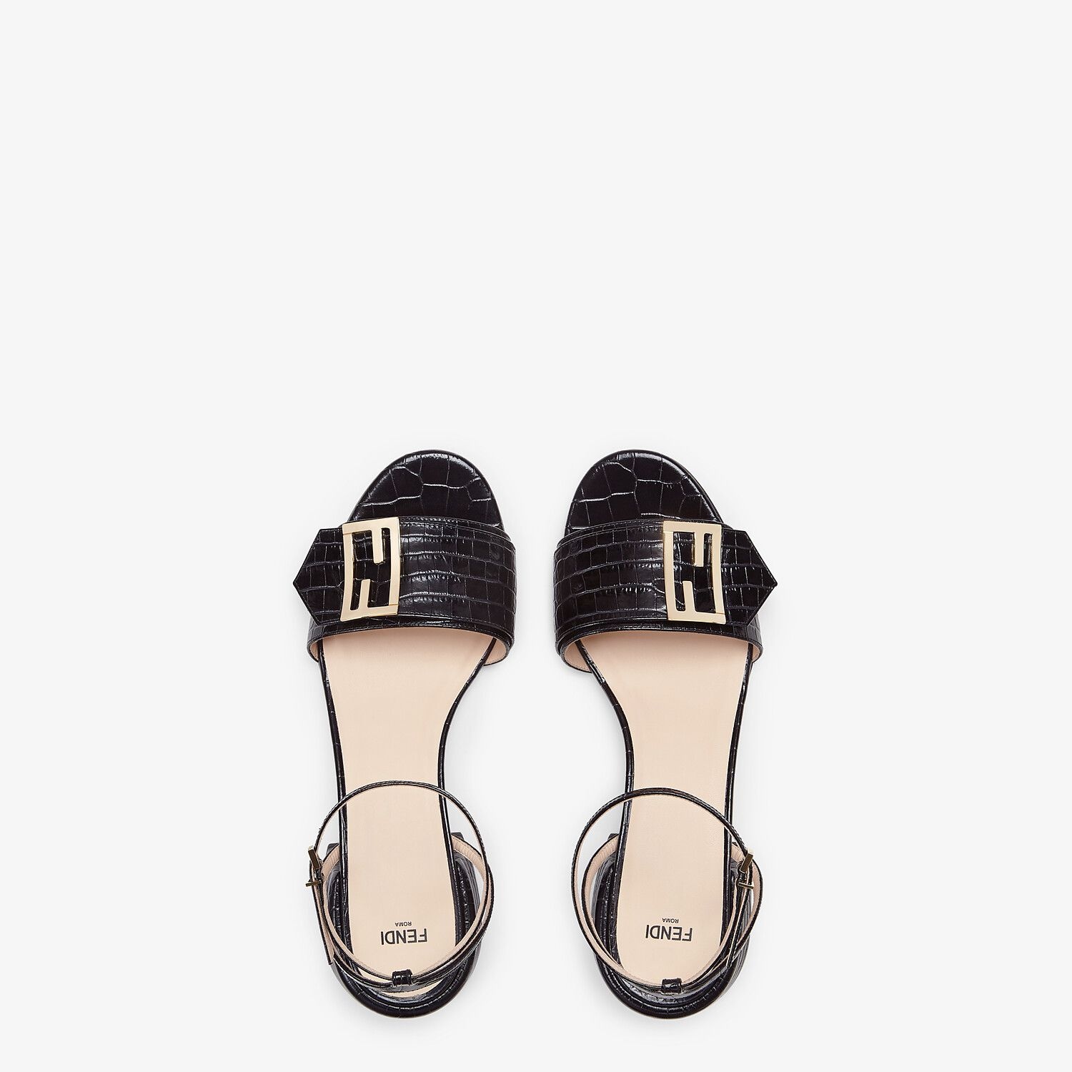 Black leather sandals - 4