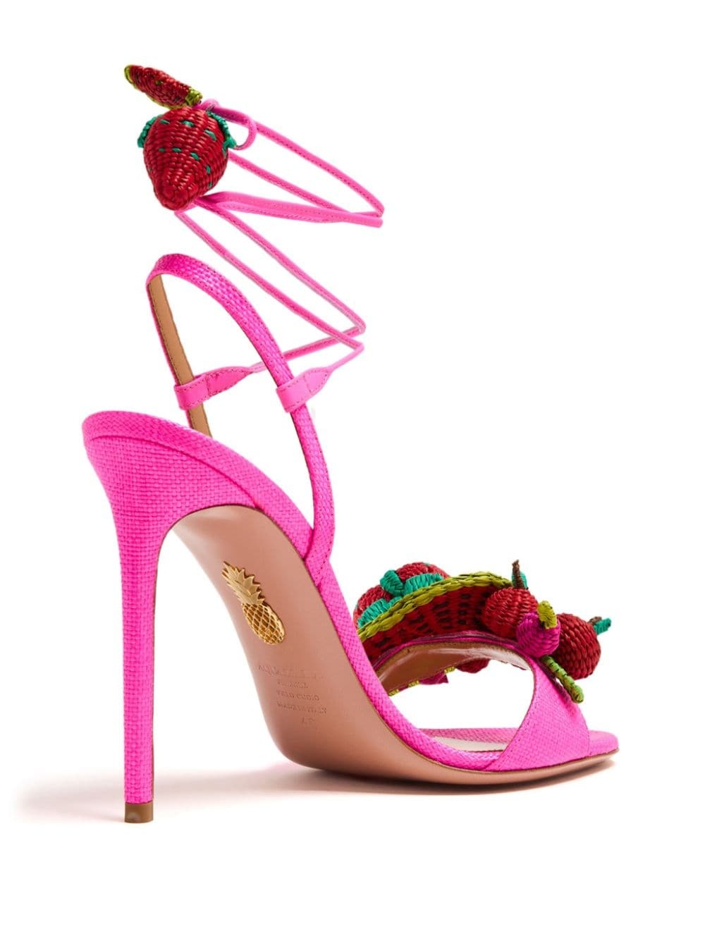 Strawberry Punch 105mm leather sandals - 3