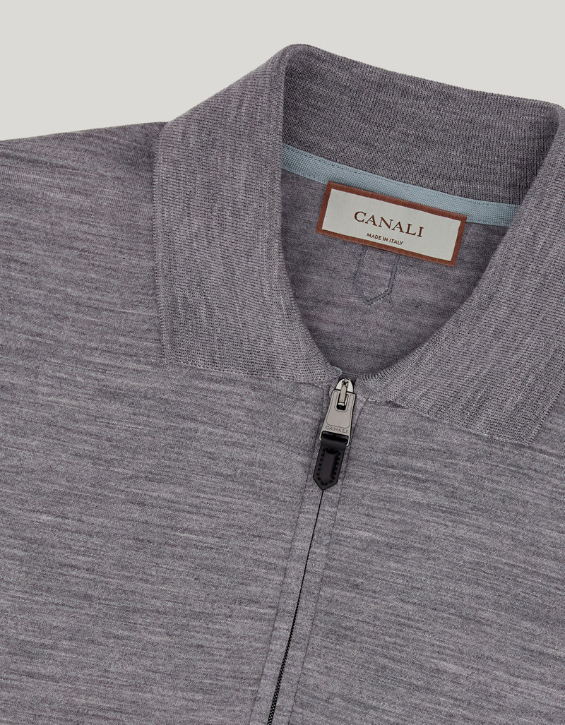 GRAY MELANGE POLO IN PURE 120’S IMPECCABILE WOOL 4