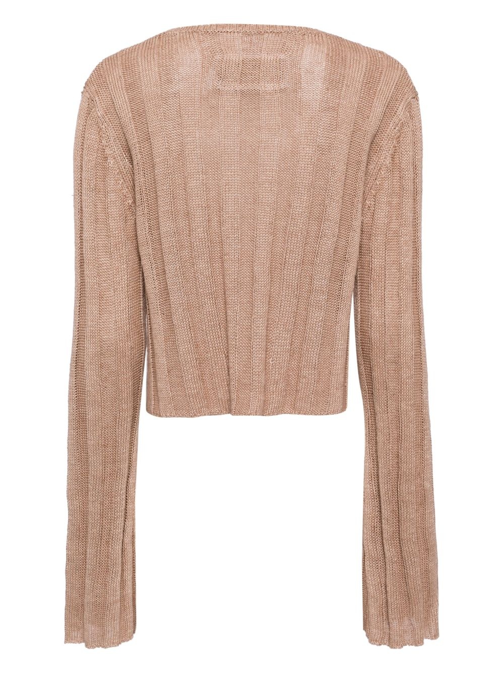 embroidered-motif linen jumper - 2