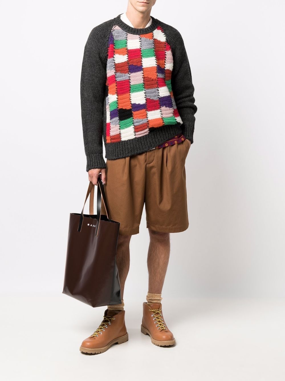 crochet colour-block jumper - 2