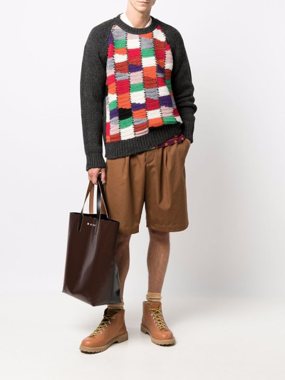 Marni crochet colour-block jumper outlook