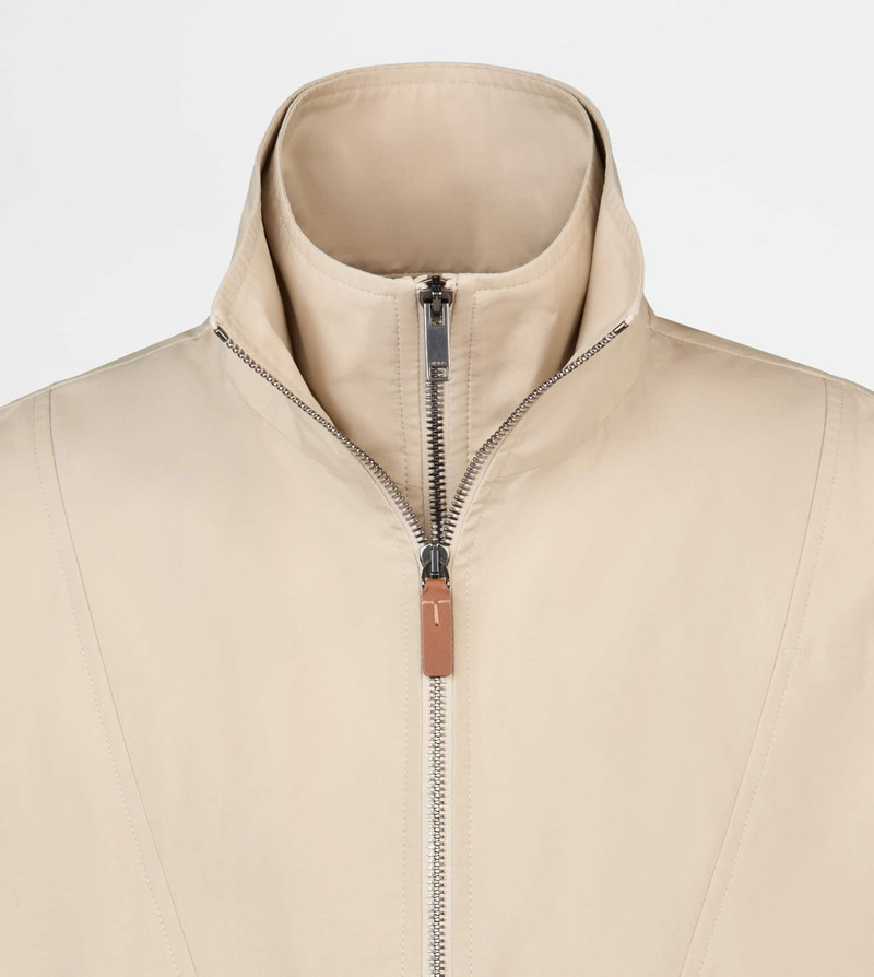 Tod's ANORAK IN RESIN-COATED POPLIN - BEIGE outlook