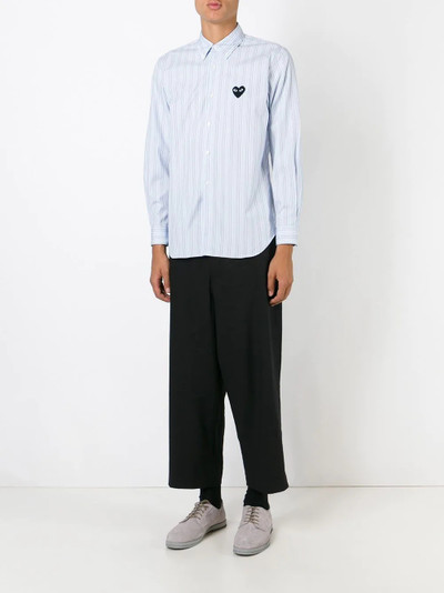 Comme des Garçons PLAY embroidered heart striped shirt outlook