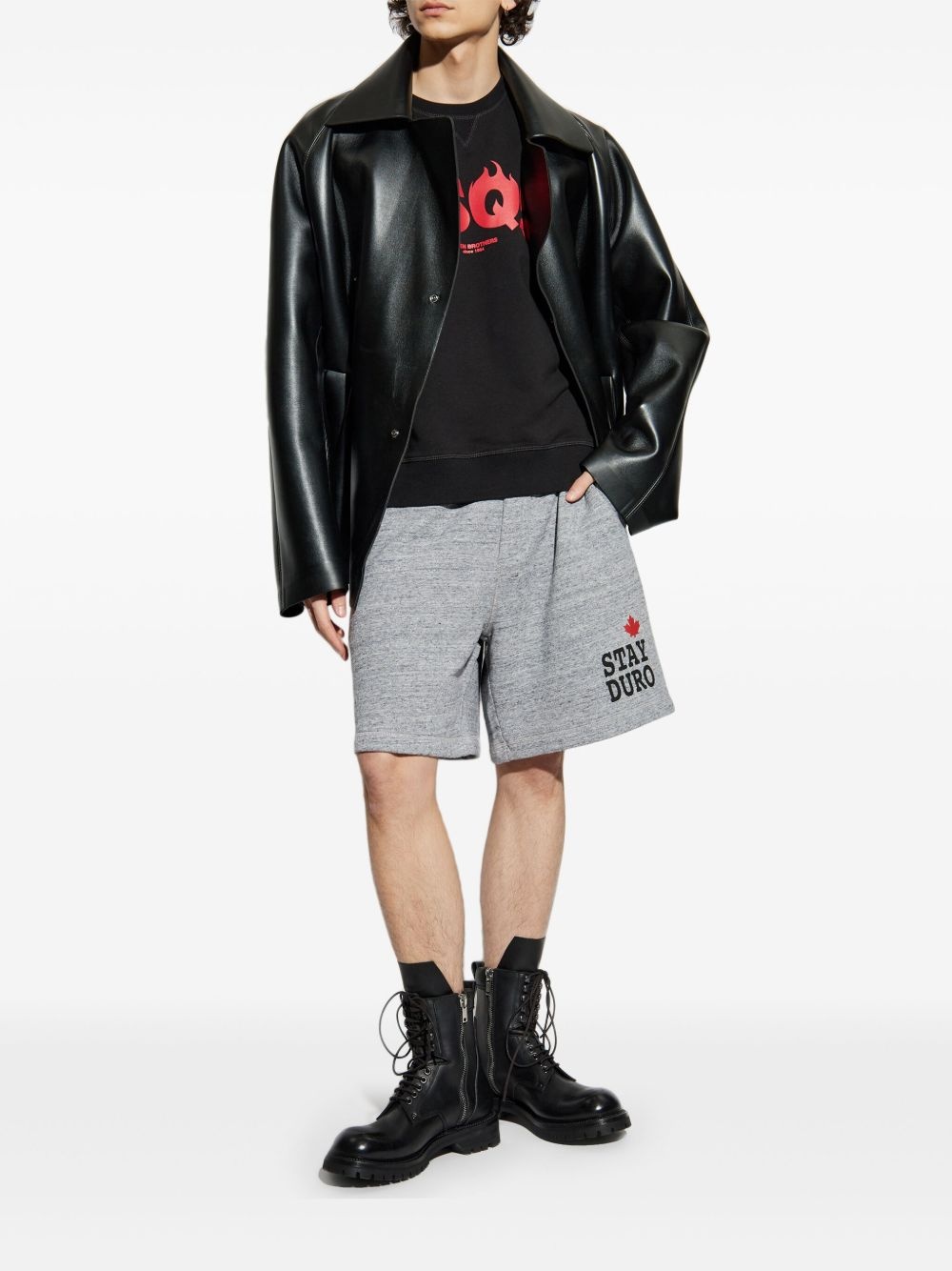 logo-print athletic shorts - 2