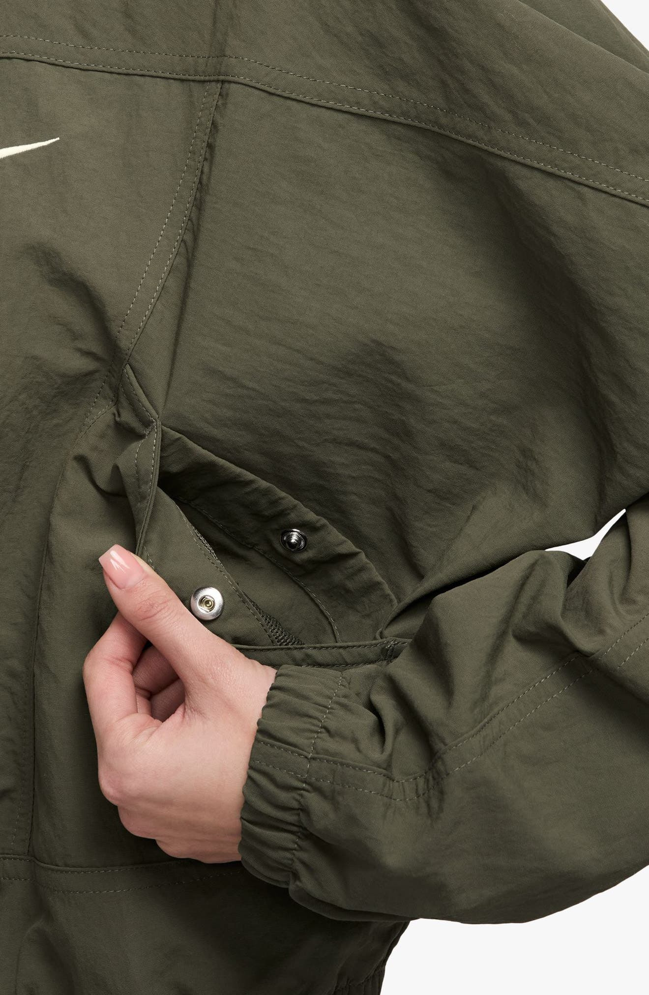 Nike Everything Woven Repel UV Protection Jacket in Medium Olive/Sail at Nordstrom - 3