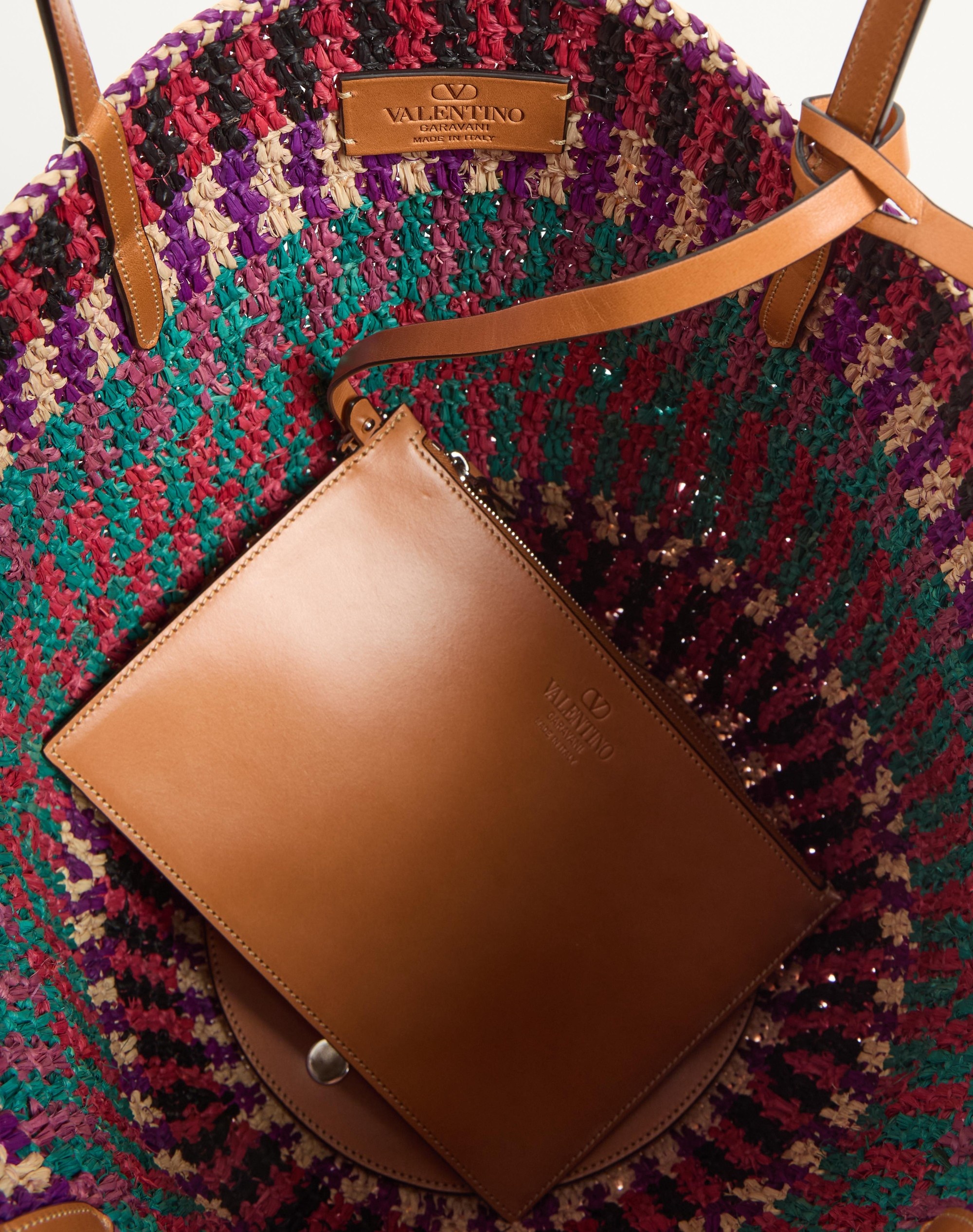 VLOGO SIGNATURE RAFFIA SHOPPING BAG - 6