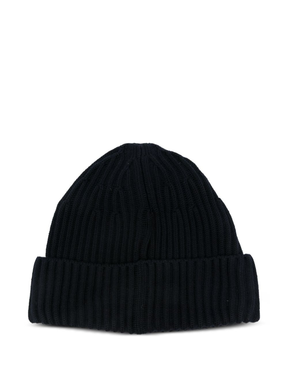 ribbed logo-patch beanie hat - 2