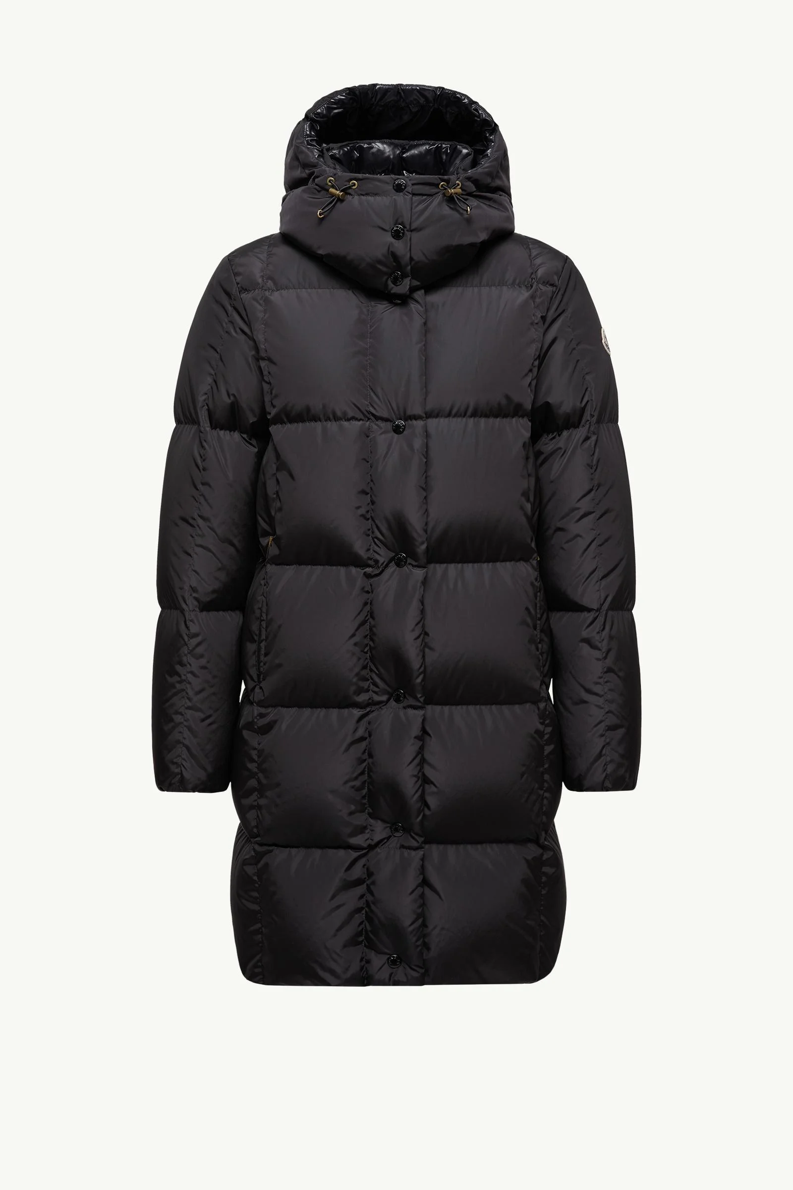 Litte Square-Quilted Hooded Long Down Jacket - 1