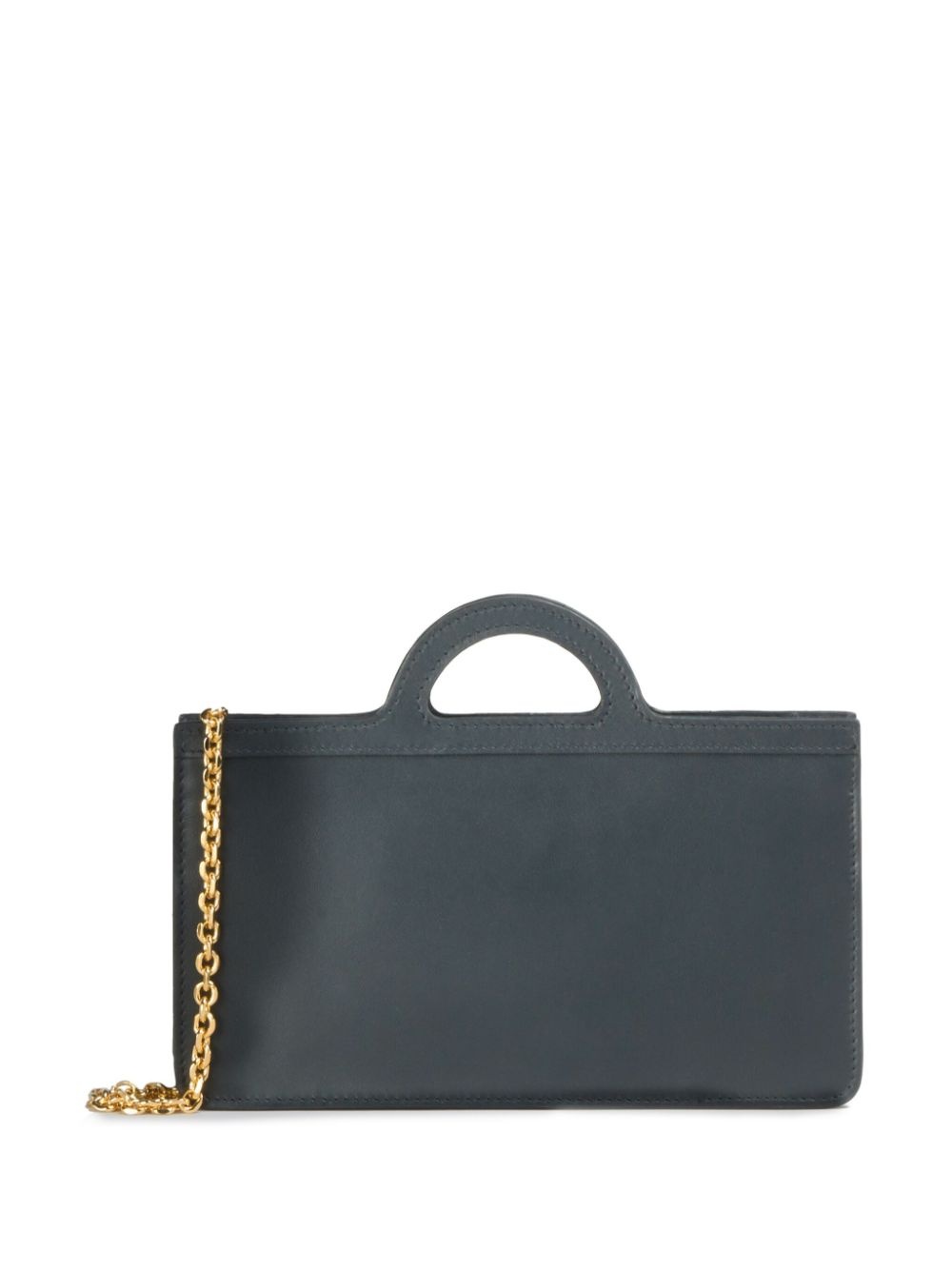 chain-link strap leather bag - 3