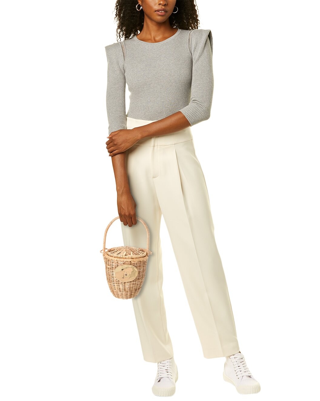 PATOU Logo Wicker Bucket Bag - 4