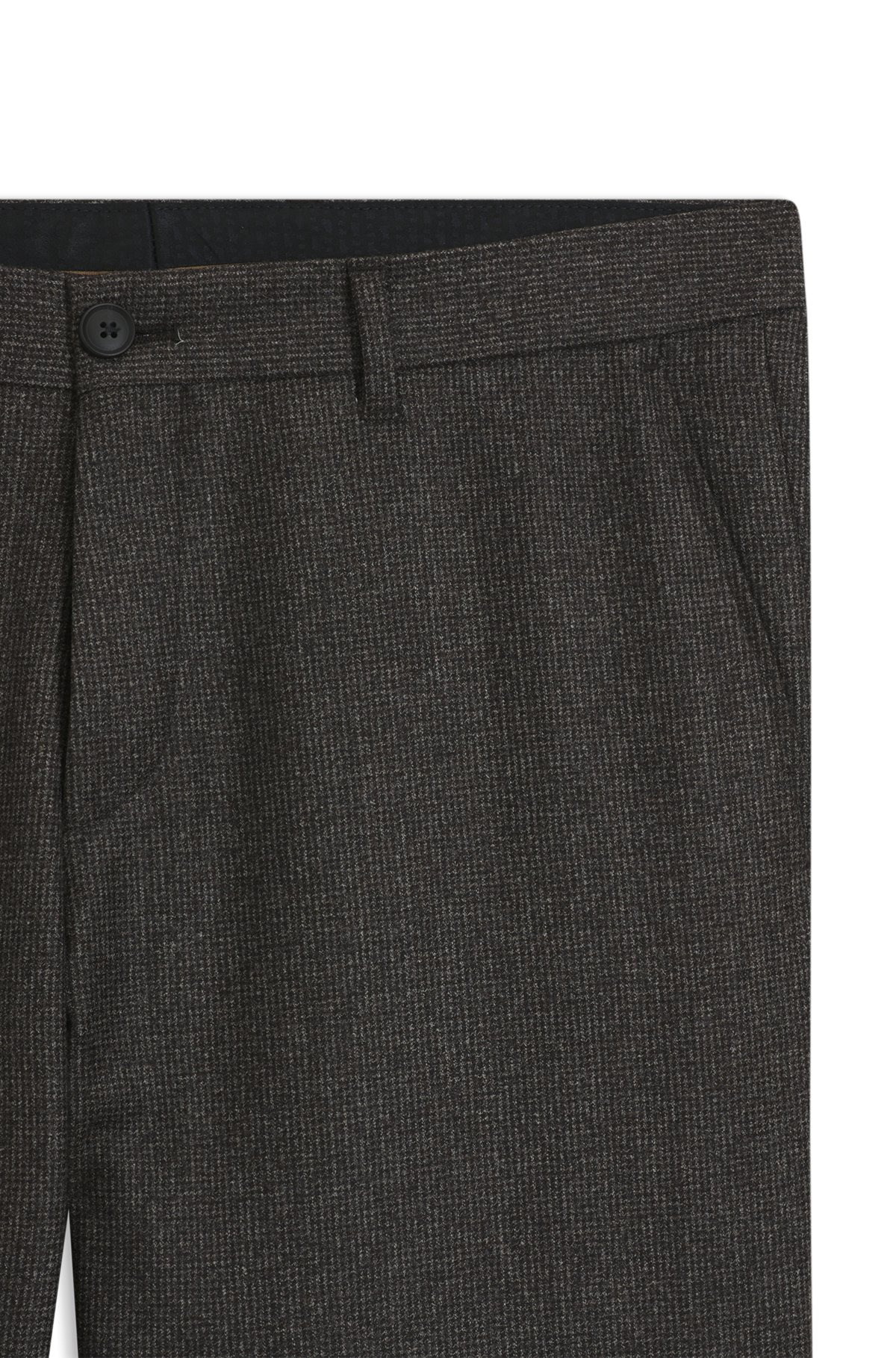 SLIM-FIT PANTS IN MICRO-PATTERNED VIRGIN WOOL - 6