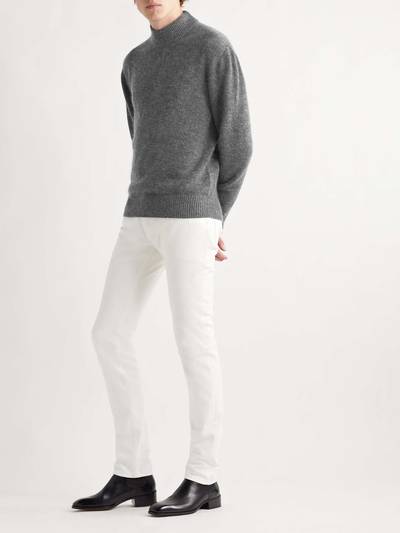 TOM FORD Slim-Fit Brushed Cashmere, Mohair and Silk-Blend Mock-Neck Sweater outlook