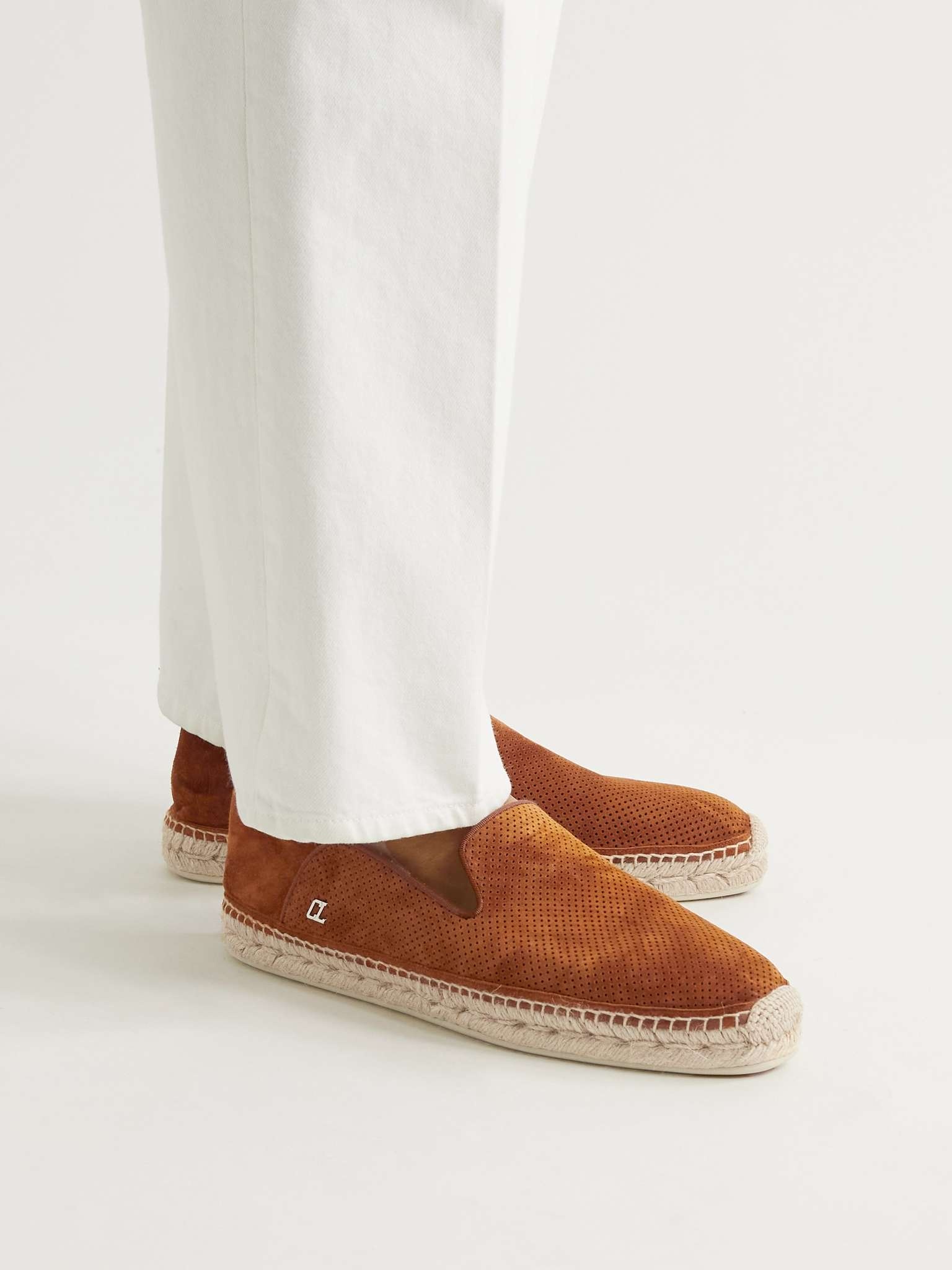 Perforated Suede Espadrilles - 2