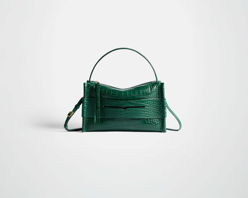 JW Anderson LOAFER BAG IN PINE GREEN ALLIGATOR LEATHER outlook
