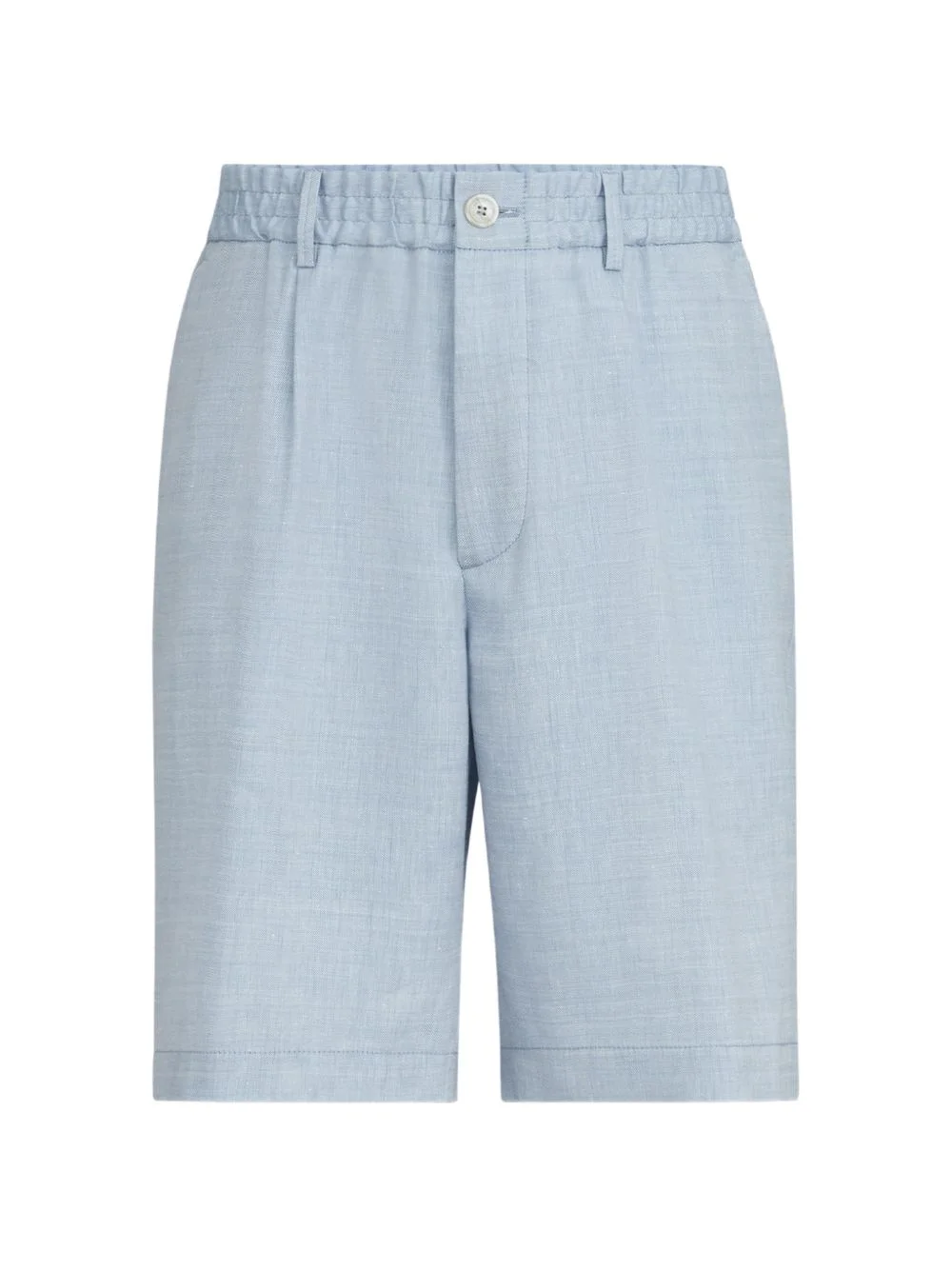 linen and virgin wool chevron bermuda shorts - 1