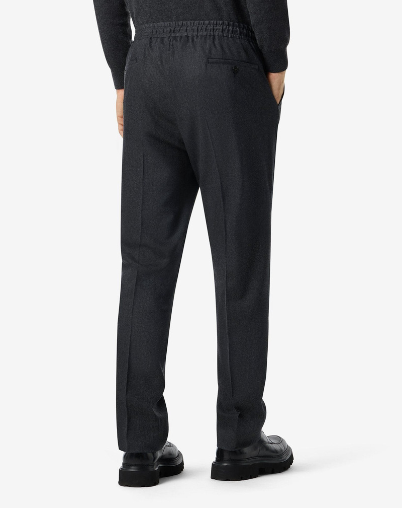 Anthracite grey wool and cashmere flannel trousers 4
