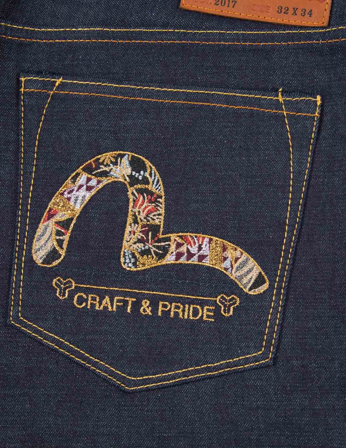 BROCADE-PATTERN SEAGULL EMBROIDERY CARROT-FIT JEANS #2017 - 7