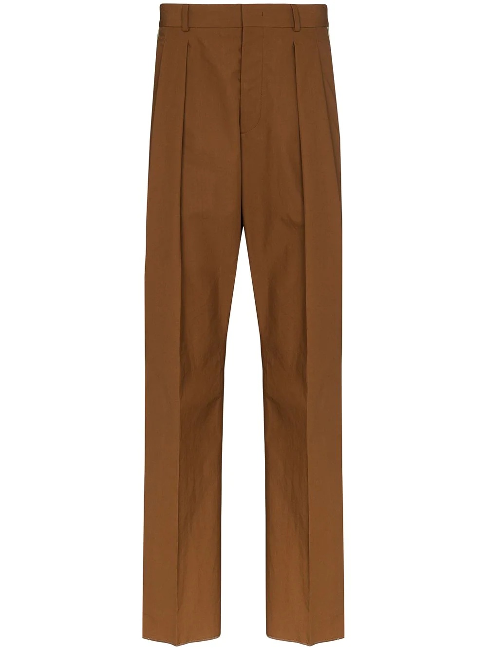 pleated side-stripe trousers - 1