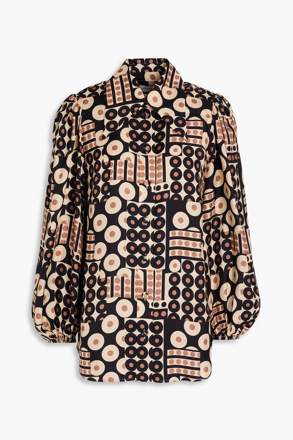 Printed silk-twill shirt - 1