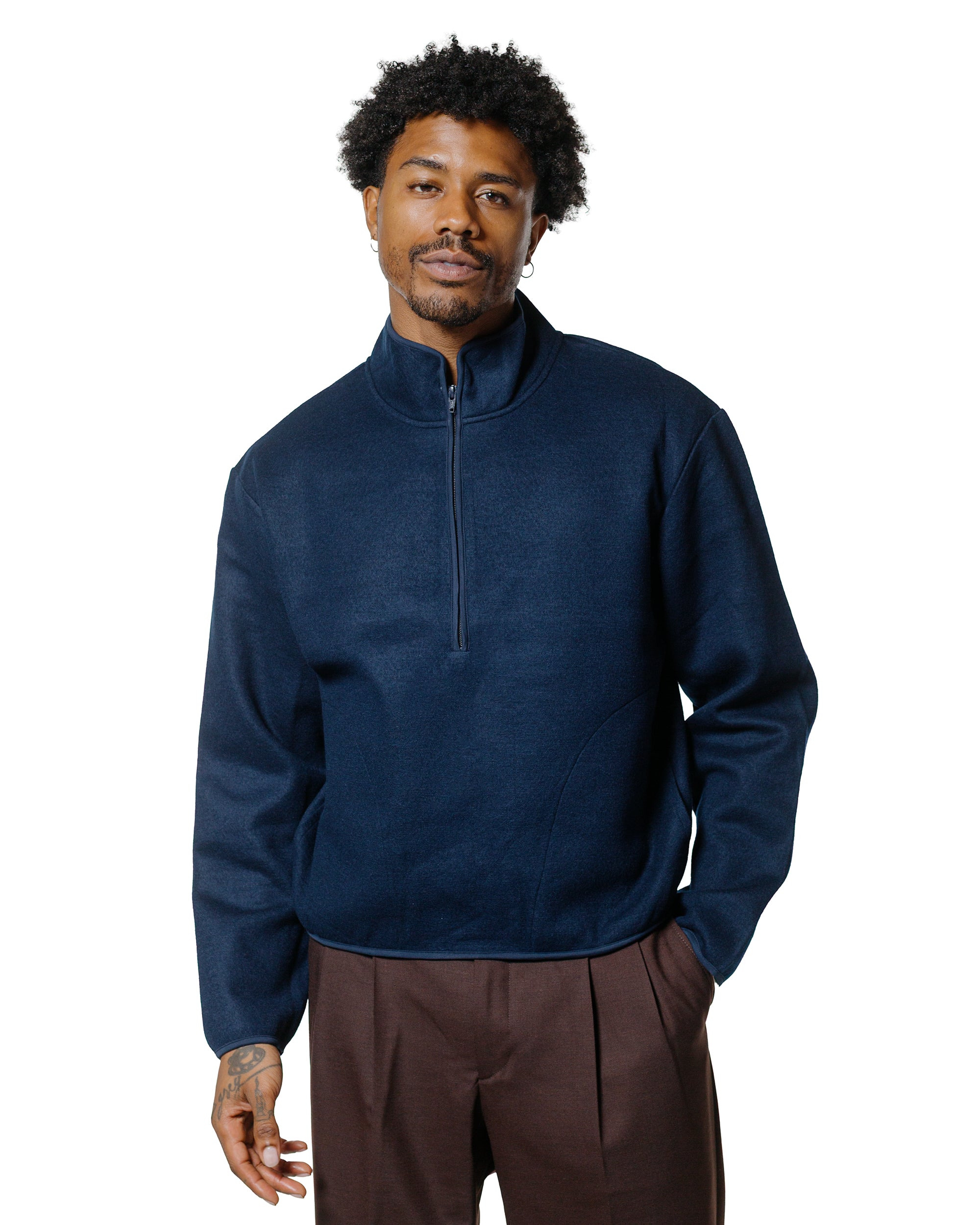 Wool Half Zip Navy - 2