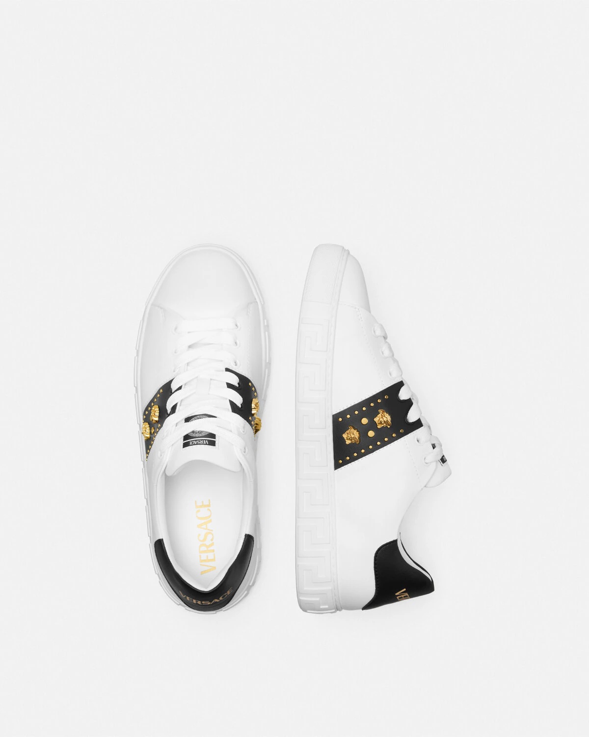 Studded Greca Sneakers - 4