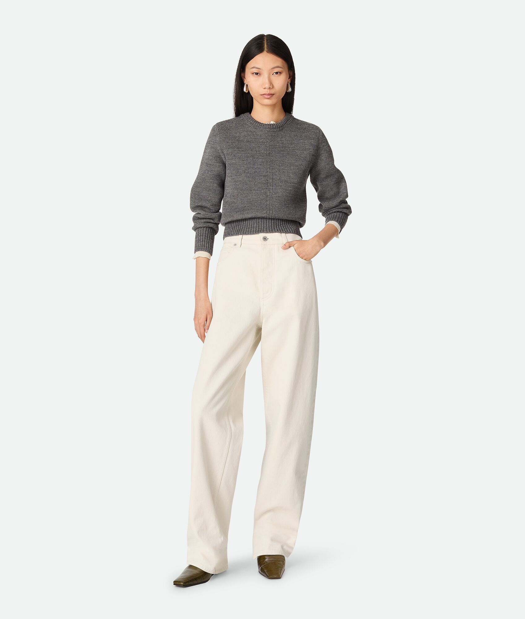 Colored Turned Up Jeans - 4