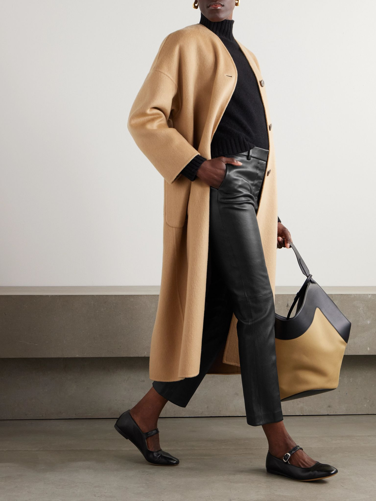 Coleman leather slim-fit pants Black - 2