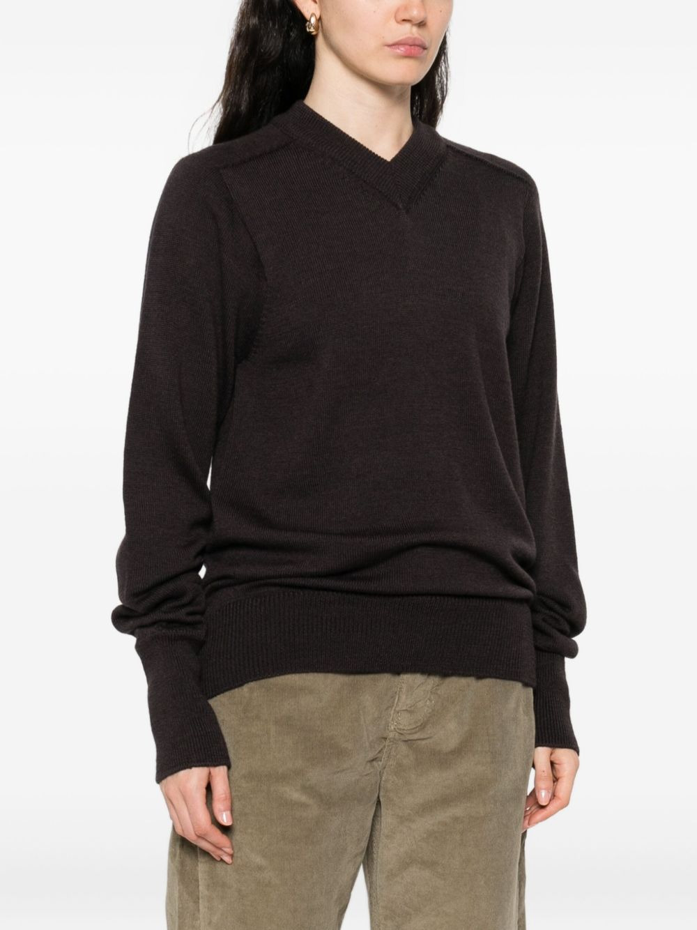 V-neck merino-wool sweater - 3