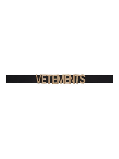 VETEMENTS Black Iconic Logo Belt outlook