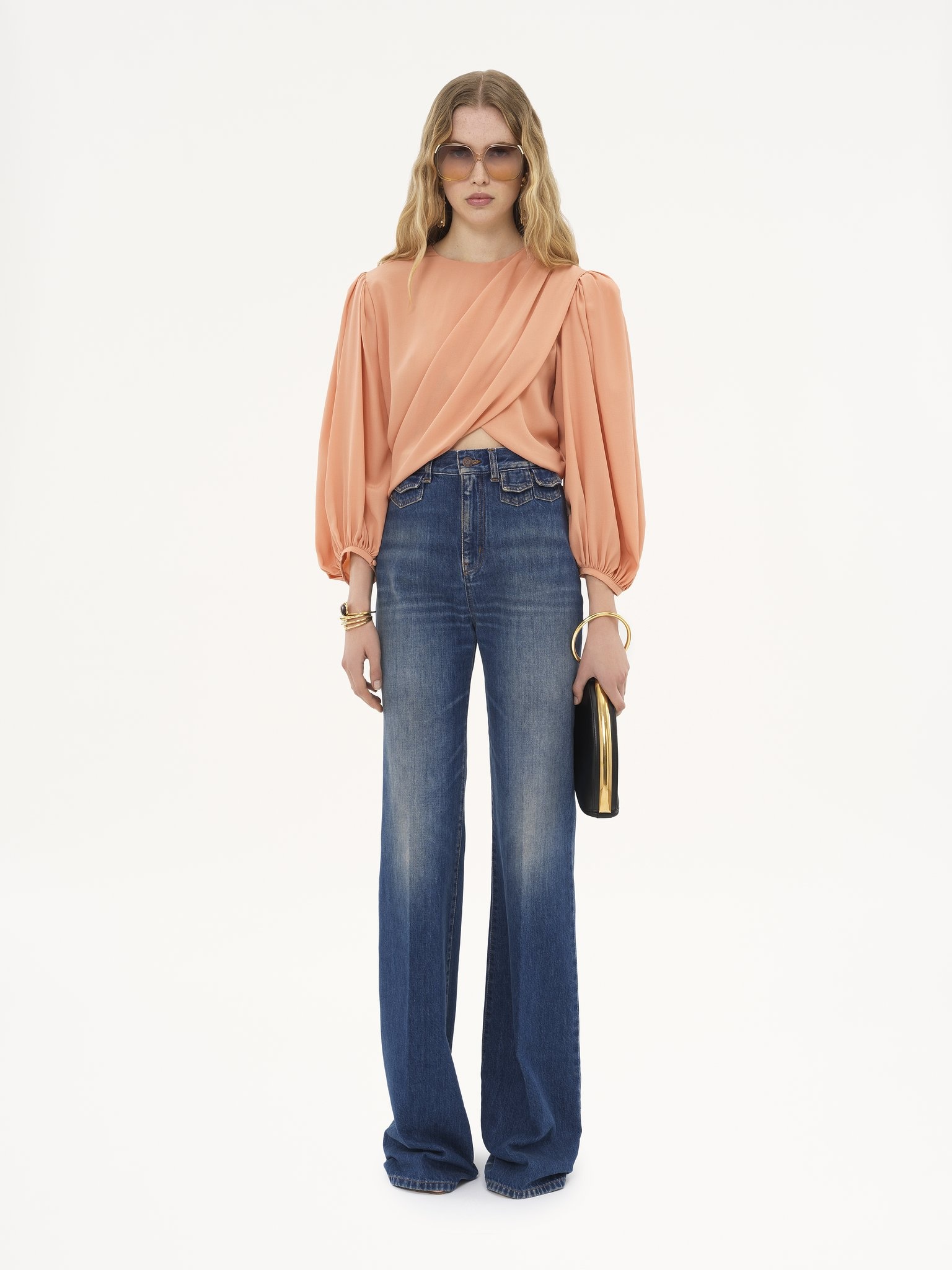 DRAPED CROPPED TOP IN CRÊPE DE CHINE - 3