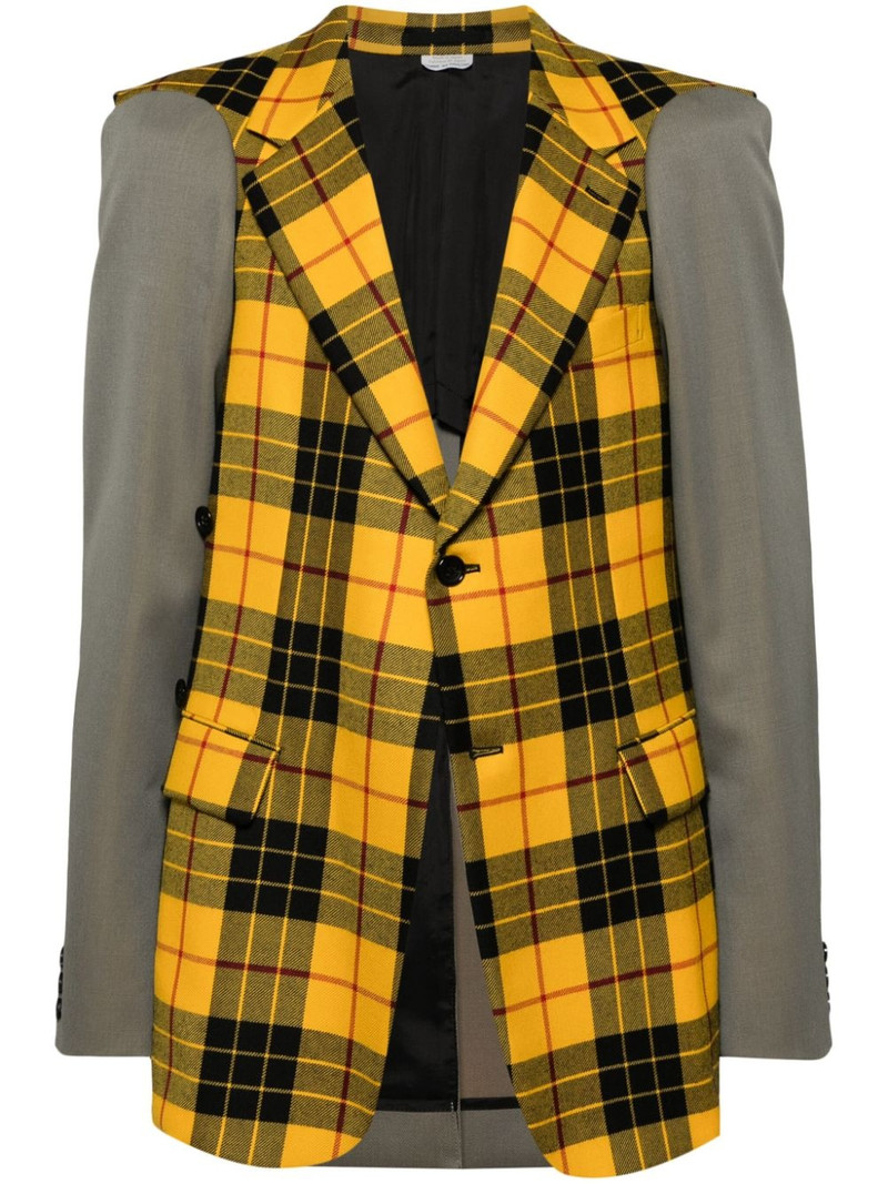 check-pattern wool blazer 1